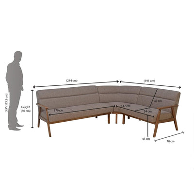 Nilkamal Adorn 3 RH Seater Corner Sofa Brown Nilkamal Furniture