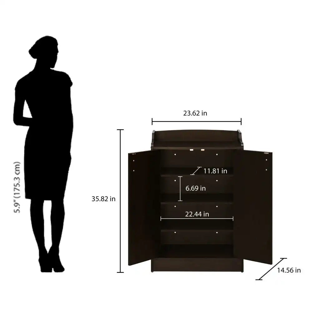 Nilkamal Alpine Shoe Cabinet (Classic Walnut)