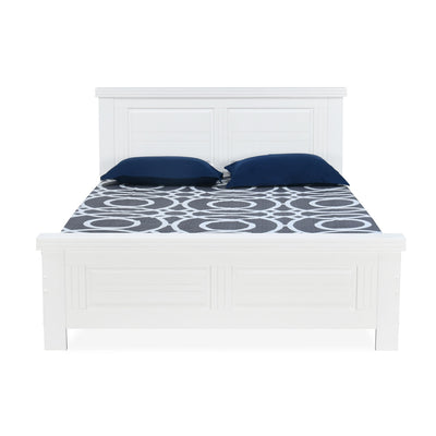 Nilkamal Anderson Solid Wood king Bed without Storage (White)