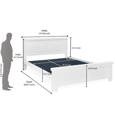 Nilkamal Anderson Solid Wood king Bed without Storage (White)