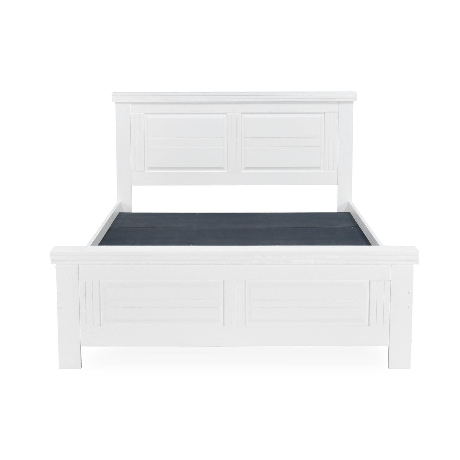 Nilkamal Anderson Solid Wood Queen Bed without Storage (White)