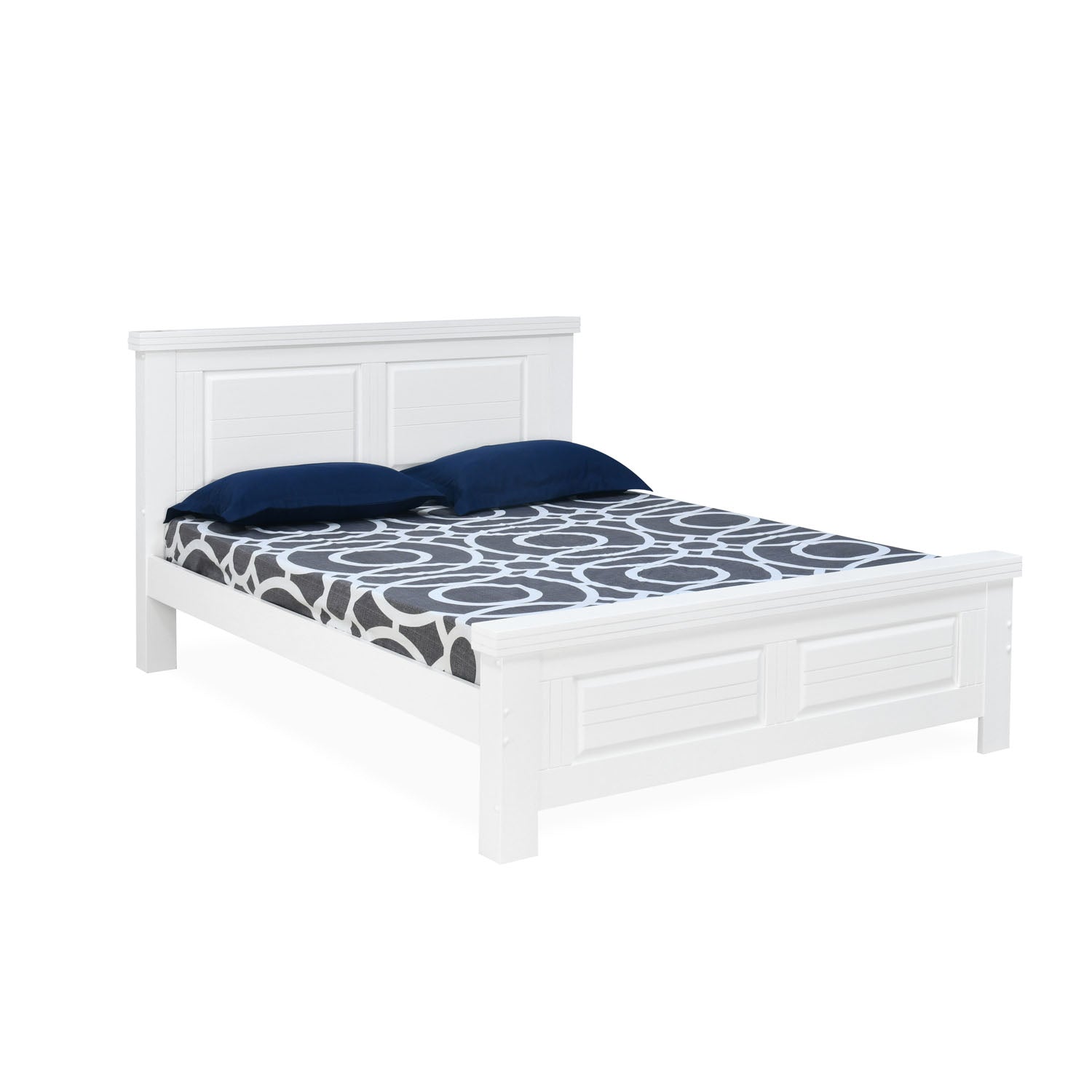 Nilkamal Anderson Solid Wood Queen Bed without Storage (White)