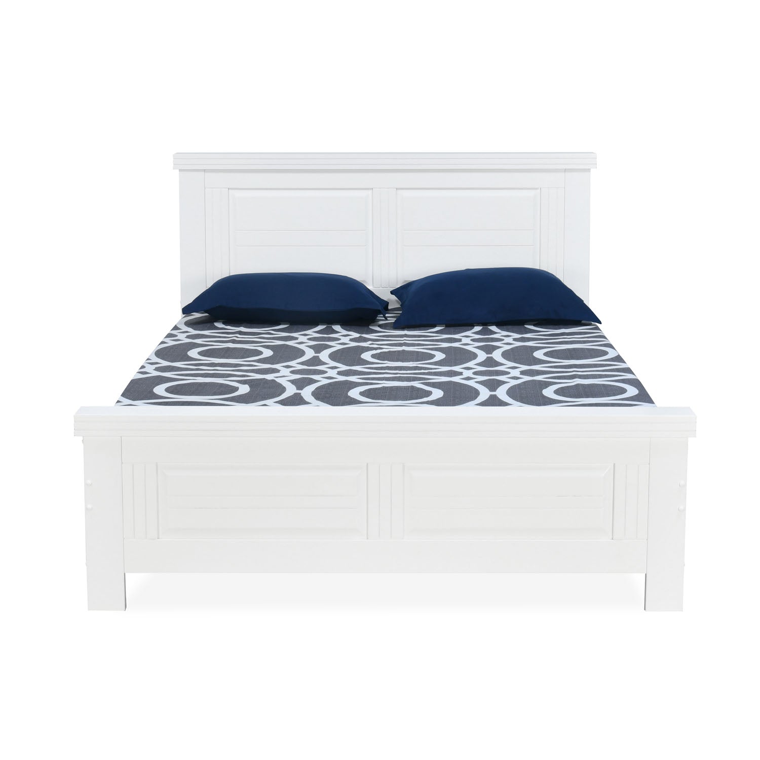 Nilkamal Anderson Solid Wood Queen Bed without Storage (White)