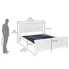 Nilkamal Anderson Solid Wood Queen Bed without Storage (White)