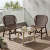 Nilkamal Arena Plastic Outdoor Set with 2 Chairs and 1 Table (Walnut & Luxury Beige)