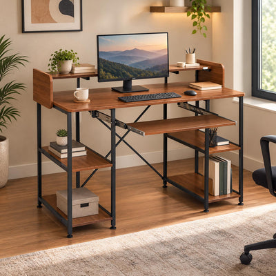 Nilkamal Ares Computer Table (Classic Walnut)