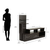 Nilkamal Aroy Low Height Wall Unit (Wenge) - Size In Centimeter