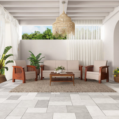 Nilkamal Aspire 3+1+1 Seater Plastic Sofa Set (Walnut)