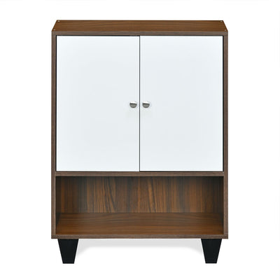 Nilkamal Astero Engineered Wood Shoe Cabinet (Walnut & White)
