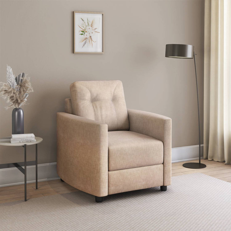 Nilkamal Astonic 1 Seater Fabric Sofa (Beige)