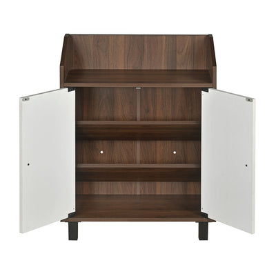 Nilkamal Aze Shoe Cabinet (Walnut & White)