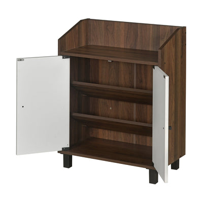 Nilkamal Aze Shoe Cabinet (Walnut & White)