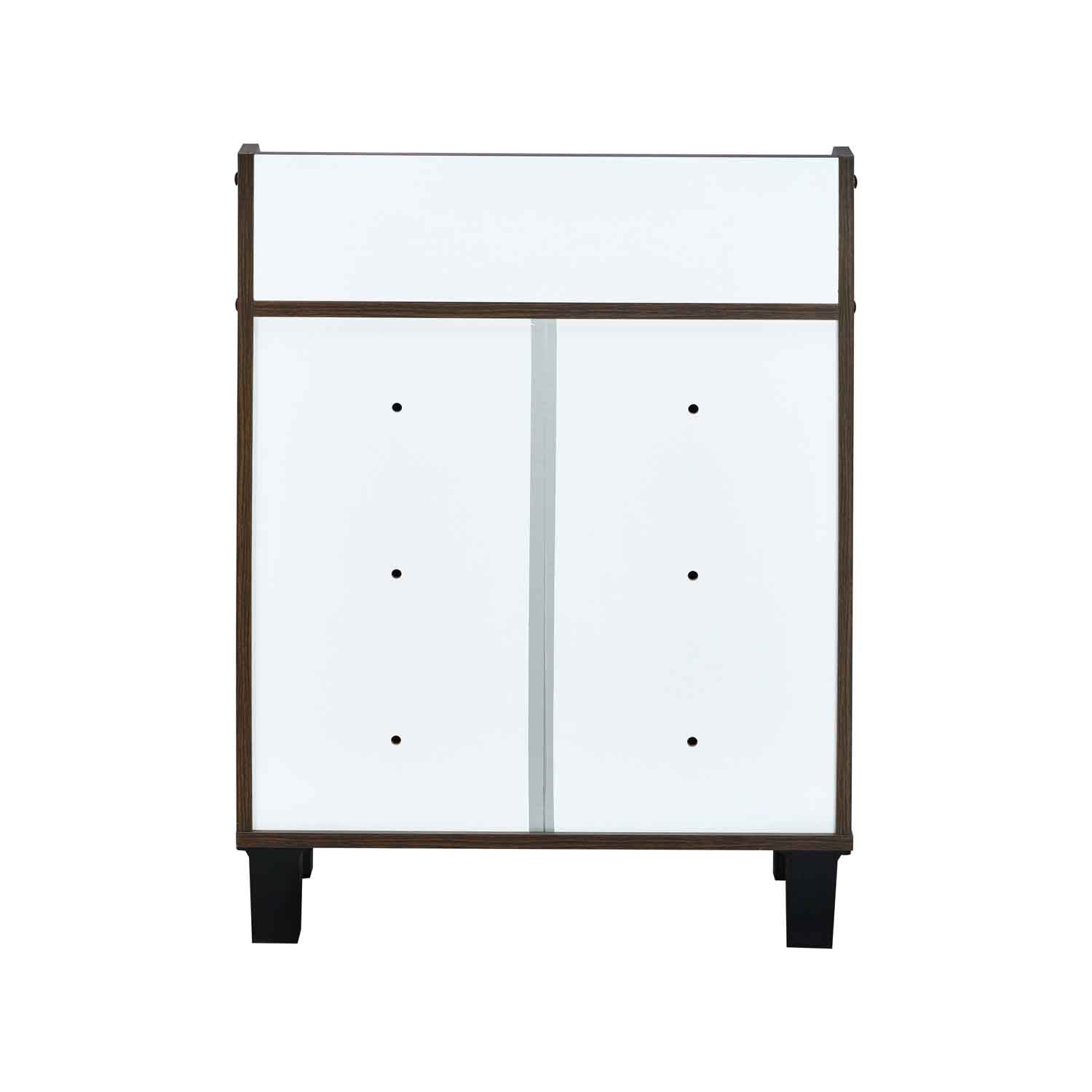 Nilkamal Aze Engineered Wood Shoe Cabinet (Walnut & White)