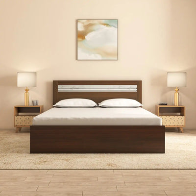 Nilkamal Akin King Bed without Storage (Walnut)