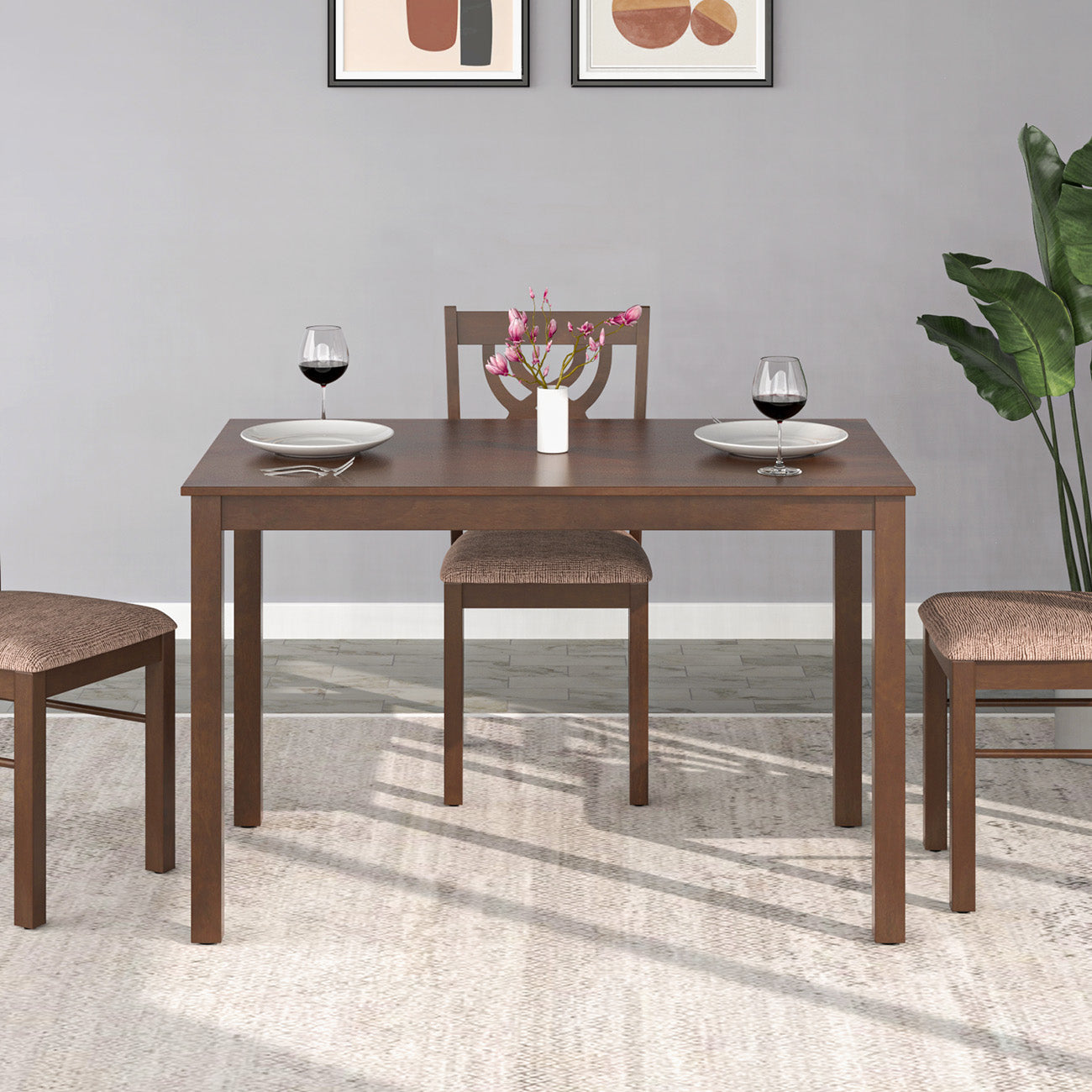 Nilkamal Alice 4 Seater Dining Table (Antique Cherry)