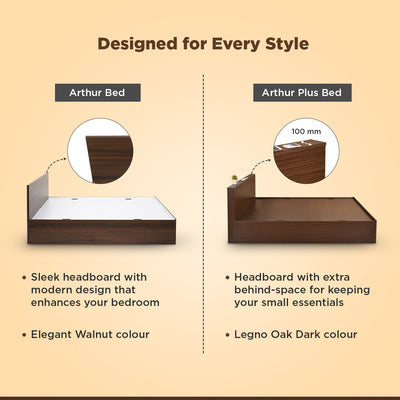 Nilkamal Arthur Plus Double Bed (Legno Oak Dark)