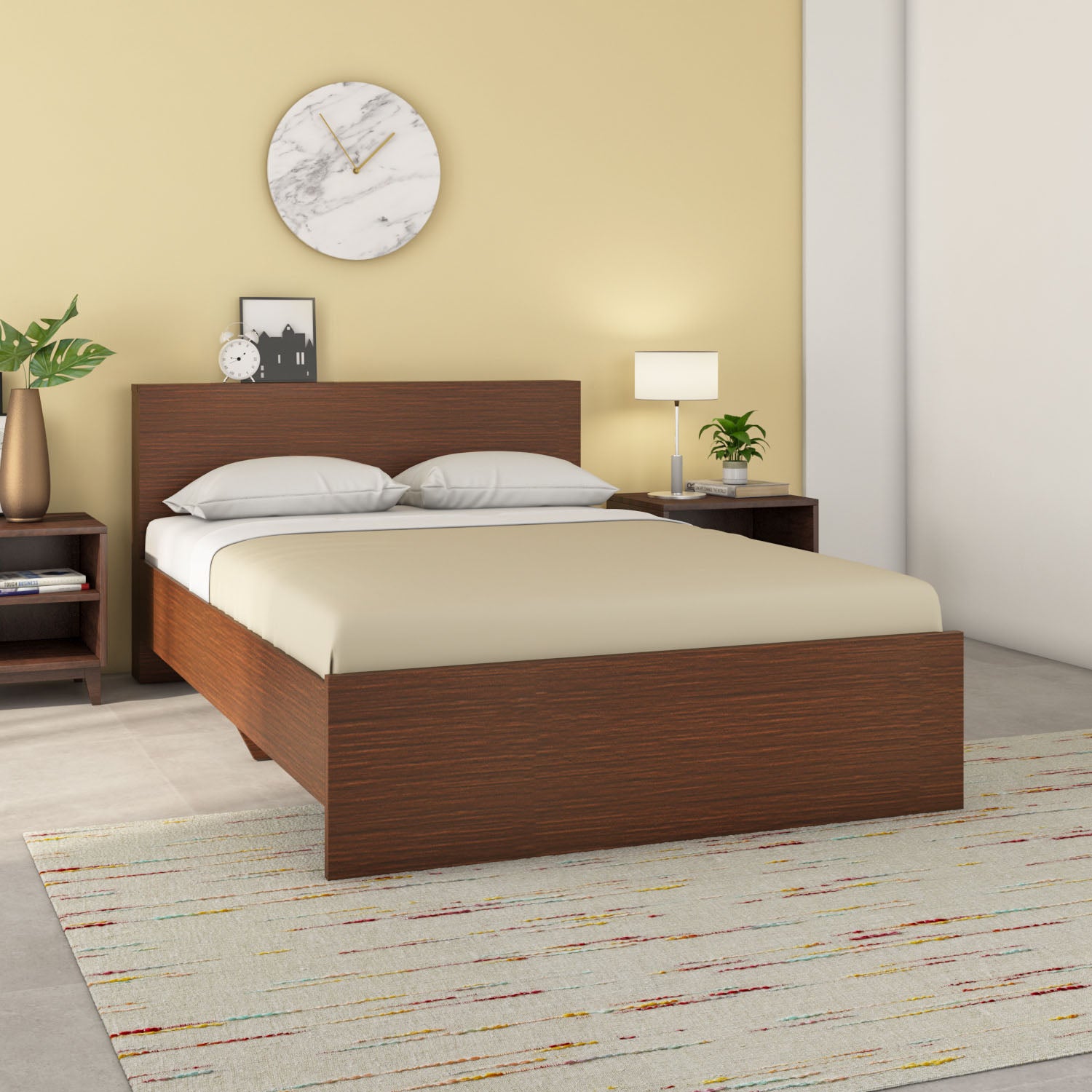 Nilkamal Arthur Plus Double Bed (Legno Oak Dark)