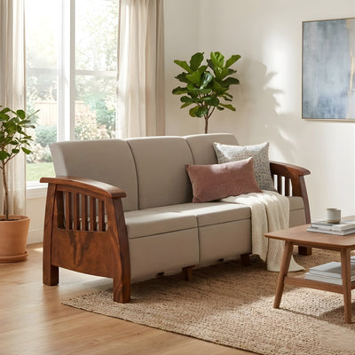 Nilkamal Aspire 3 Seater Plastic Sofa (Walnut)