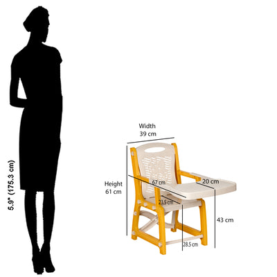 Nilkamal Octo Junior Plastic Kids Chair with Tray