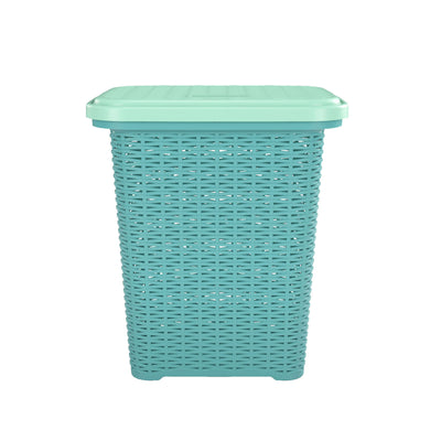 Nilkamal Elegance Laundry Basket 50 Litre with Lid (Sapphire Blue & Sea Blue)