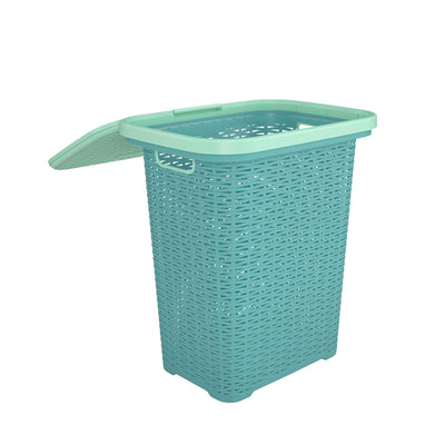 Nilkamal Elegance Laundry Basket 50 Litre with Lid (Sapphire Blue & Sea Blue)