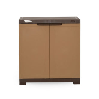 Nilkamal Freedom Mini Small (FMS) Compact Plastic Kids Storage Cabinet/Bookshelf (Sandy & Dark Brown)