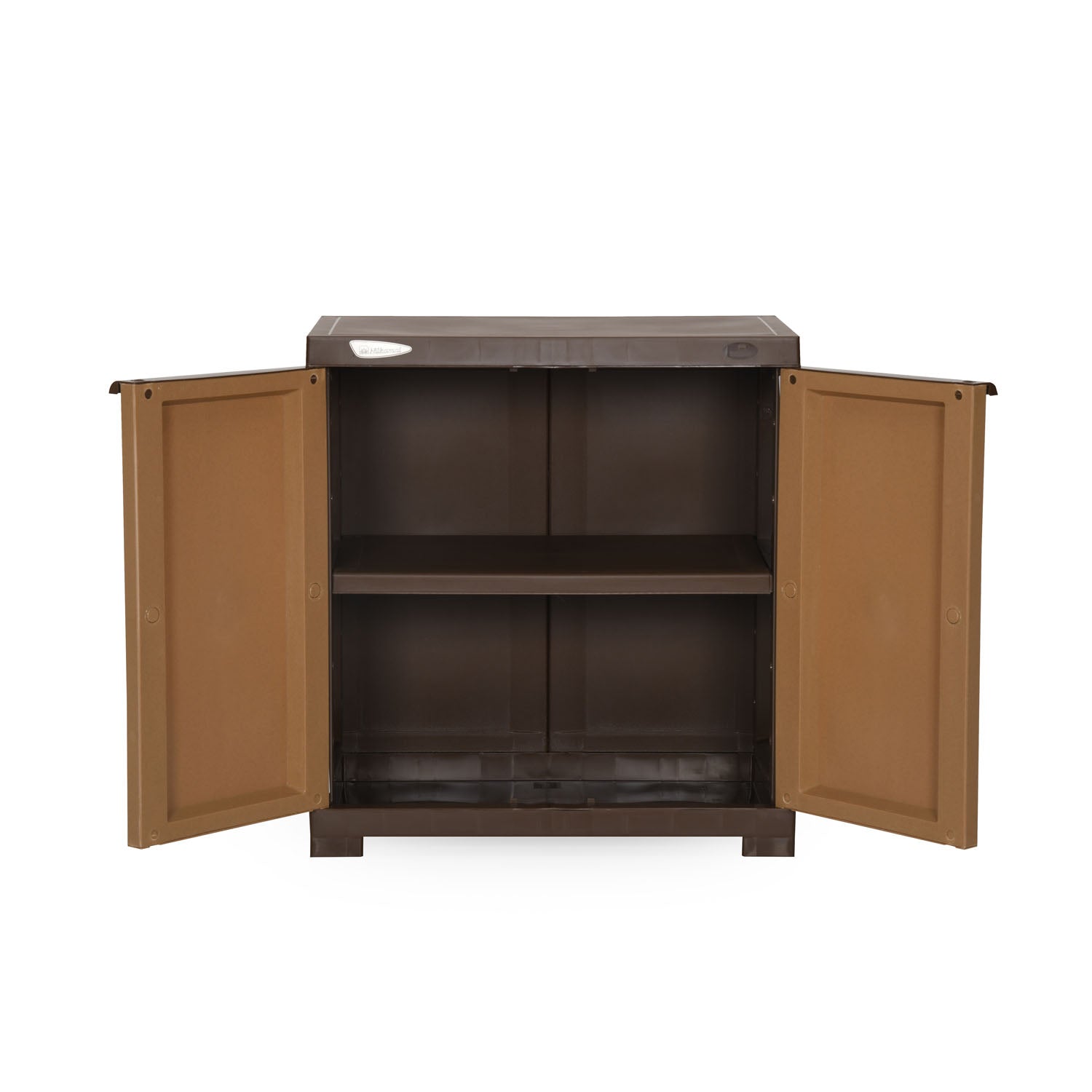 Nilkamal Freedom Mini Medium (FMS) Compact Plastic Kids Mini Storage Cabinet (Sandy & Dark Brown)