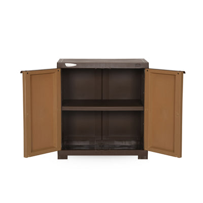 Nilkamal Freedom Mini Medium (FMS) Compact Plastic Kids Mini Storage Cabinet (Sandy & Dark Brown)