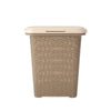 Nilkamal Elegance Laundry Basket 50 Litre with Lid (Sandy Brown & Marble Cream)