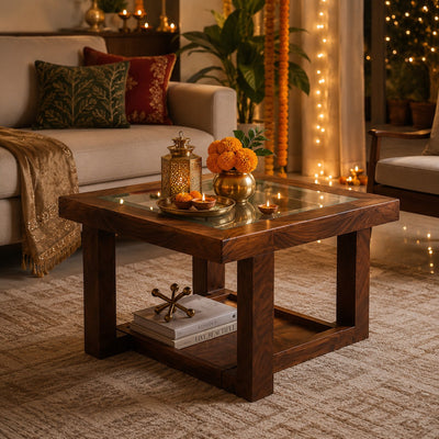 Nilkamal Winny Glass Top Center Table