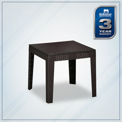 Nilkamal Breeze Centre Table with Glass (Weather Brown)