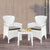 Nilkamal Breeze Outdoor Set of 1 Center Table with Glass and 2 Chairs with Cushion (Milky White & Grey)