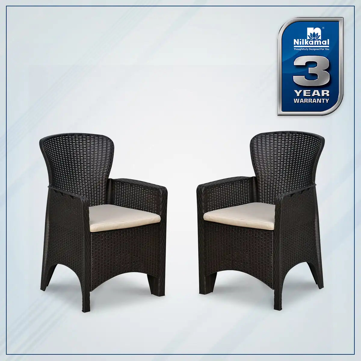 Nilkamal Breeze One Seater Plastic Sofa Chair with Cushion, Set of 2 – Main View 2