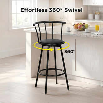 Nilkamal Bayern Rotating Seat Bar Stool (Black)