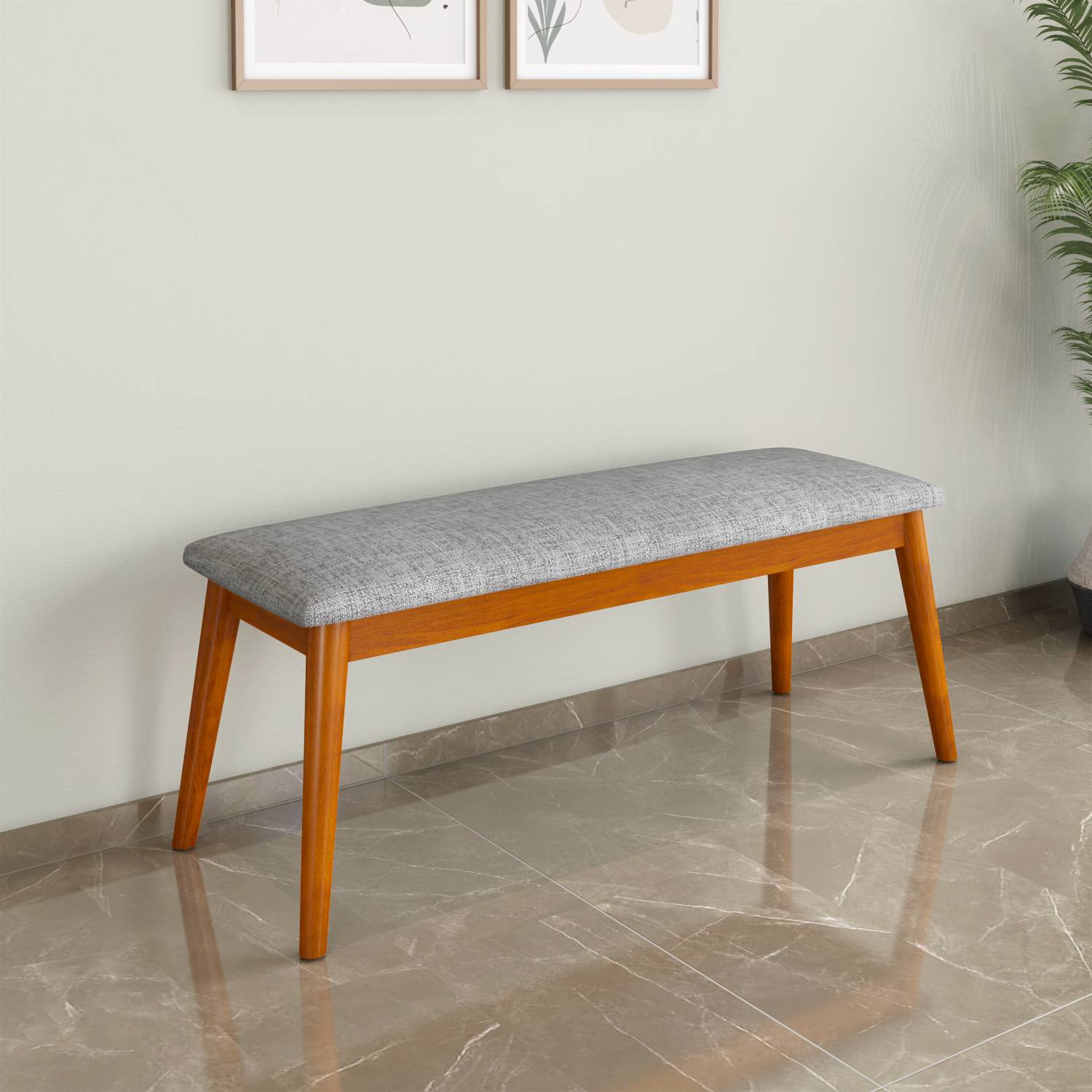 Nilkamal Bento Multi Use Medium Sitting Bench for Living Room | Dining Room (Walnut)