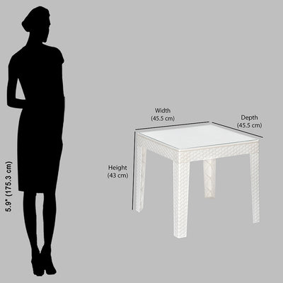 Nilkamal Breeze Center Table with Glass (Milky White)