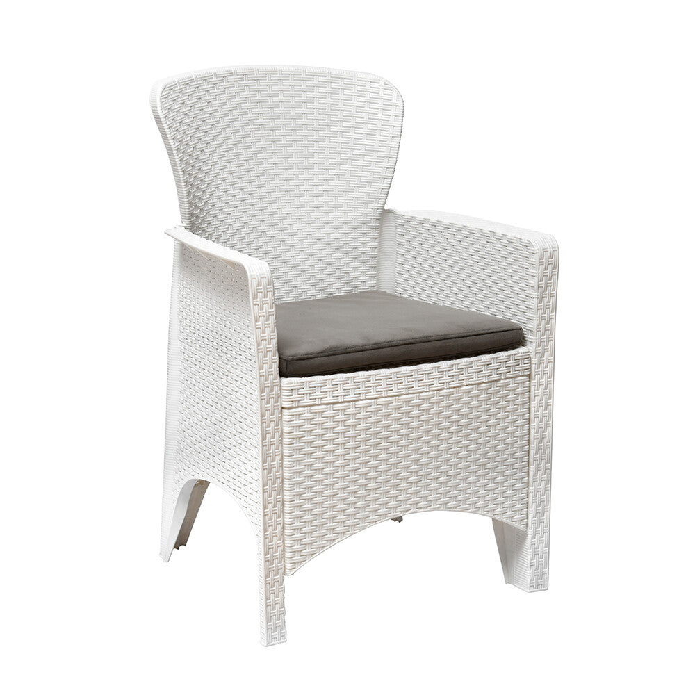 Nilkamal Breeze Outdoor Set of 1 Center Table with Glass and 2 Chairs with Cushion