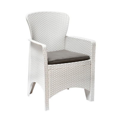 Nilkamal Breeze Outdoor Set of 1 Center Table with Glass and 2 Chairs with Cushion