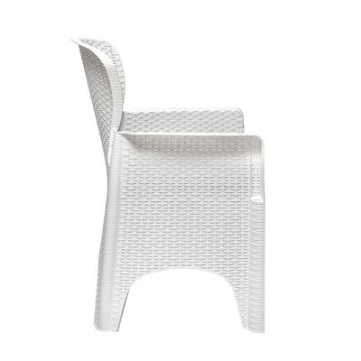 Nilkamal Breeze Outdoor Set of 1 Center Table with Glass and 2 Chairs with Cushion