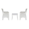 Nilkamal Breeze Outdoor Set of 1 Center Table with Glass and 2 Chairs with Cushion