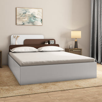 Nilkamal Bruce King Bed with Box Storage (Walnut & Cappuccino)
