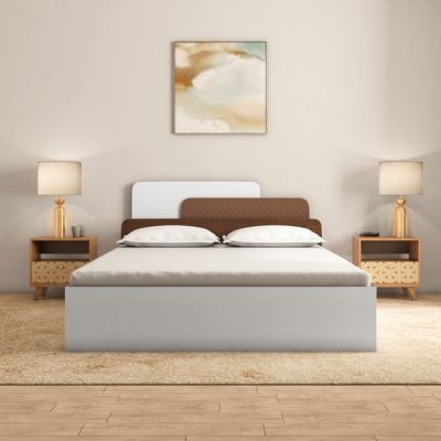 Nilkamal Bruce King Bed with Box Storage (Walnut & Cappuccino)
