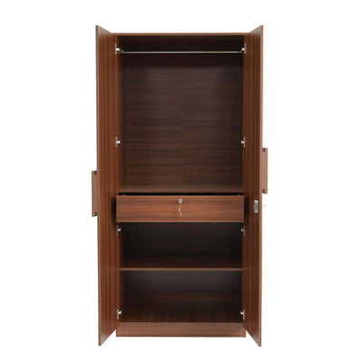 Nilkamal Calipso 2 Door Wardrobe With Mirror (Classic Plank Walnut)