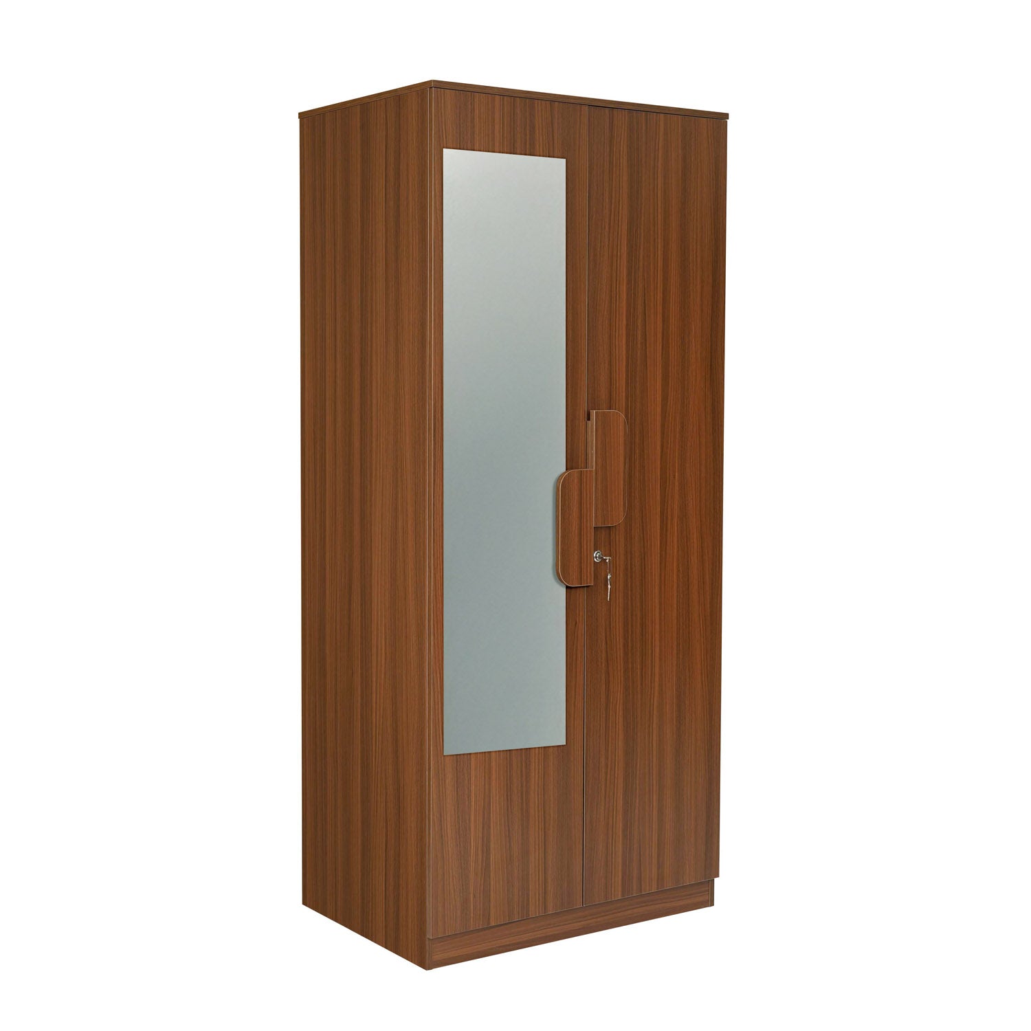 Nilkamal Calipso 2 Door Wardrobe With Mirror (Classic Plank Walnut)
