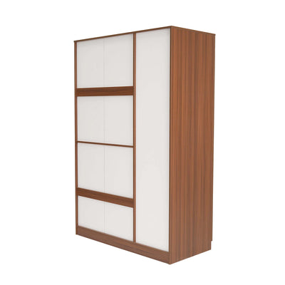 Nilkamal Calipso 3 Door Wardrobe With Mirror (Classic Plank Walnut)