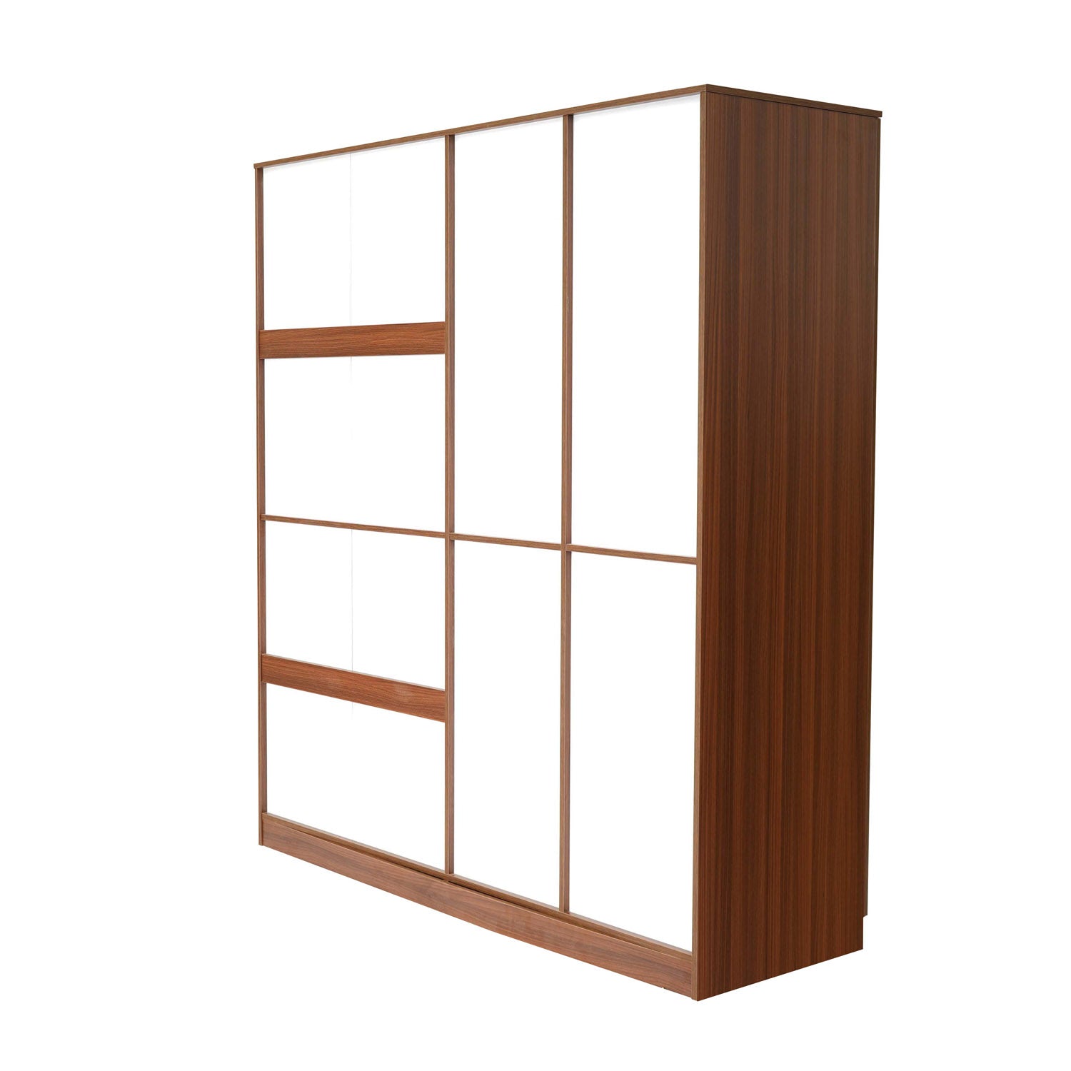 Nilkamal Calipso 4 Door Wardrobe With Mirror (Classic Plank Walnut)