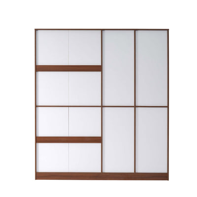 Nilkamal Calipso 4 Door Wardrobe With Mirror (Classic Plank Walnut)