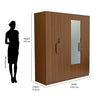 Nilkamal Calipso 4 Door Wardrobe With Mirror (Classic Plank Walnut)
