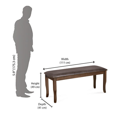 Nilkamal Camilla Multi Use Long Sitting Bench for Living Room | Dining Room (Dark Walnut)