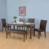 Nilkamal Camilla 1+4+Bench Dining Set (Dark Walnut)